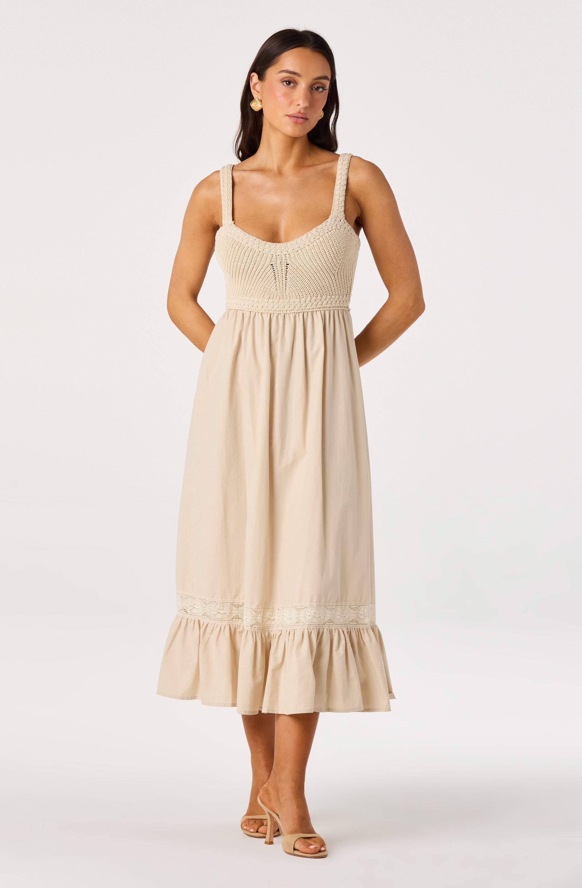 Jacquelin Crochet Open Back Dress