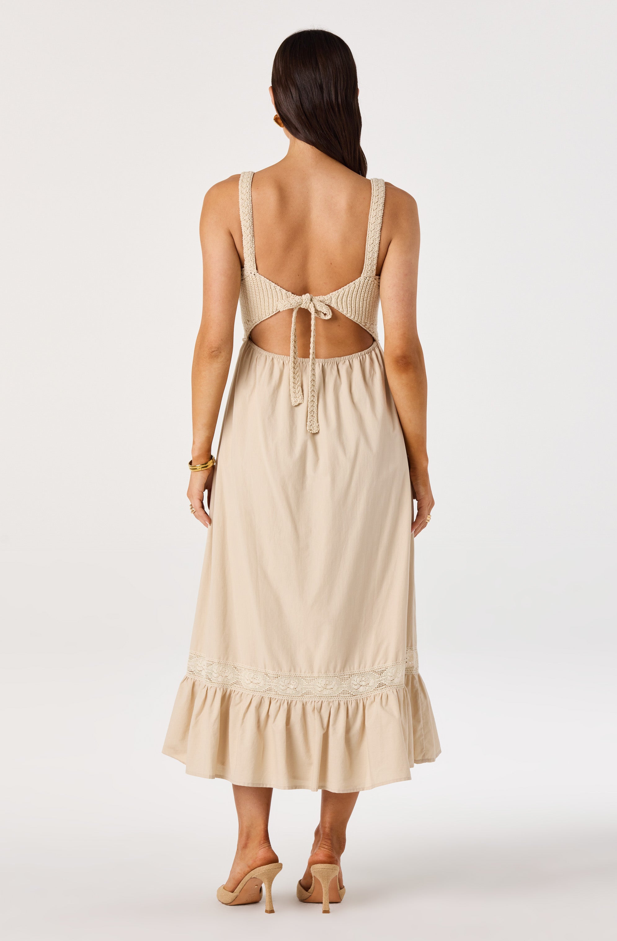 Jacquelin Crochet Open Back Dress