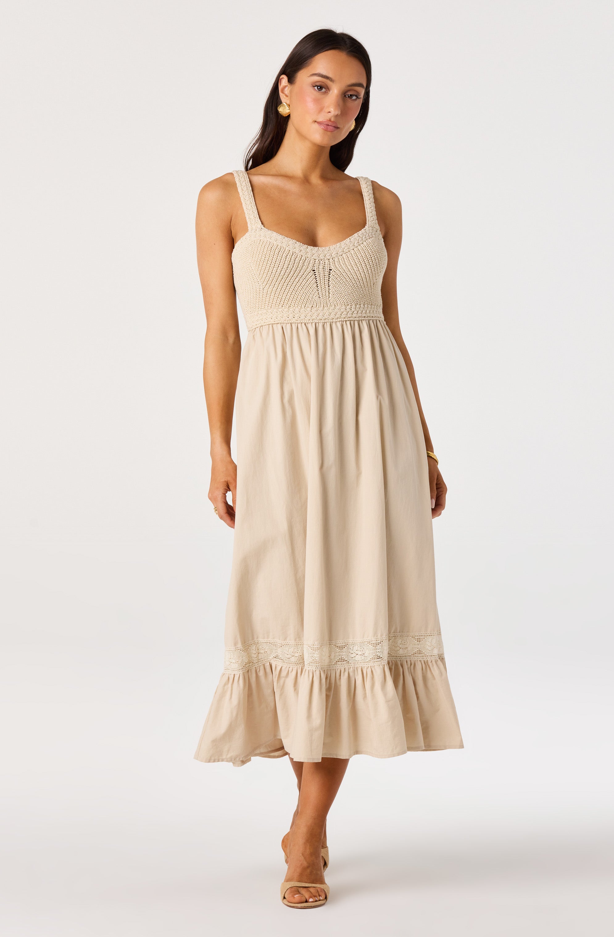 Jacquelin Crochet Open Back Dress