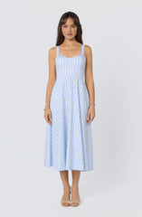 Isabela Striped Sweetheart Midi Dress