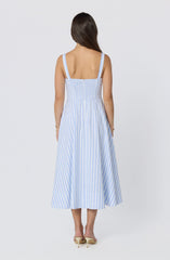 Isabela Striped Sweetheart Midi Dress