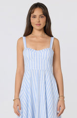 Isabela Striped Sweetheart Midi Dress