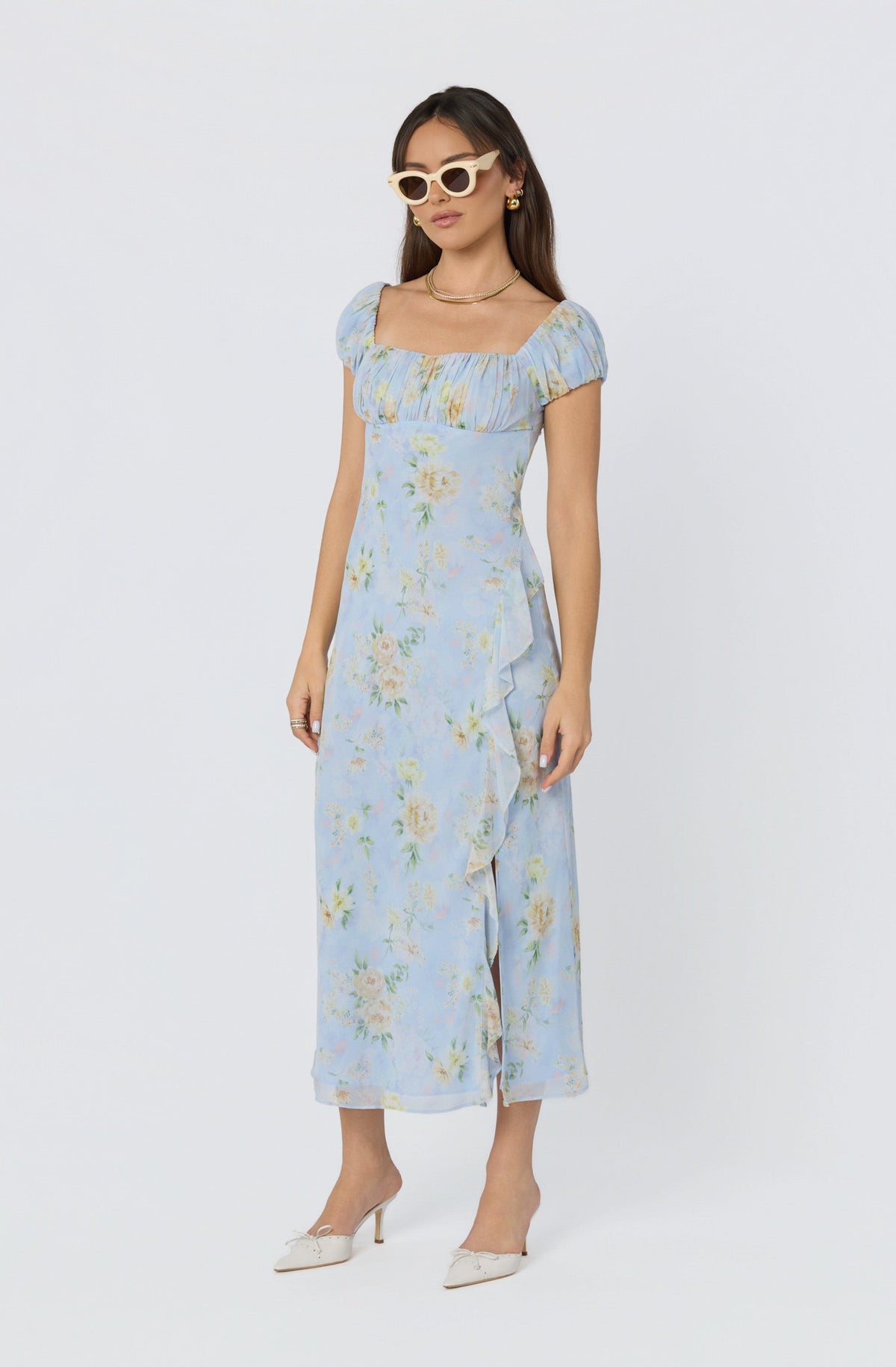 Florence Floral Puff Sleeve Maxi Dress
