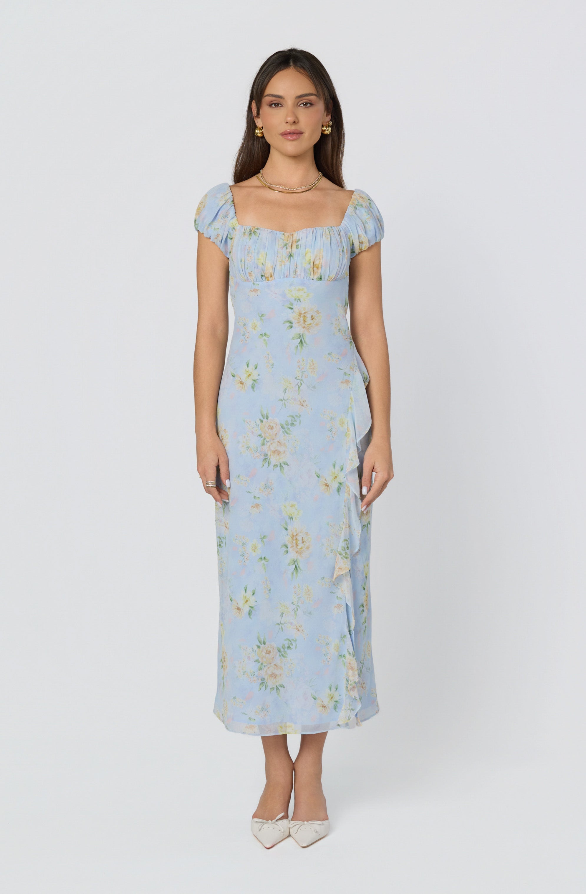 Florence Floral Puff Sleeve Maxi Dress