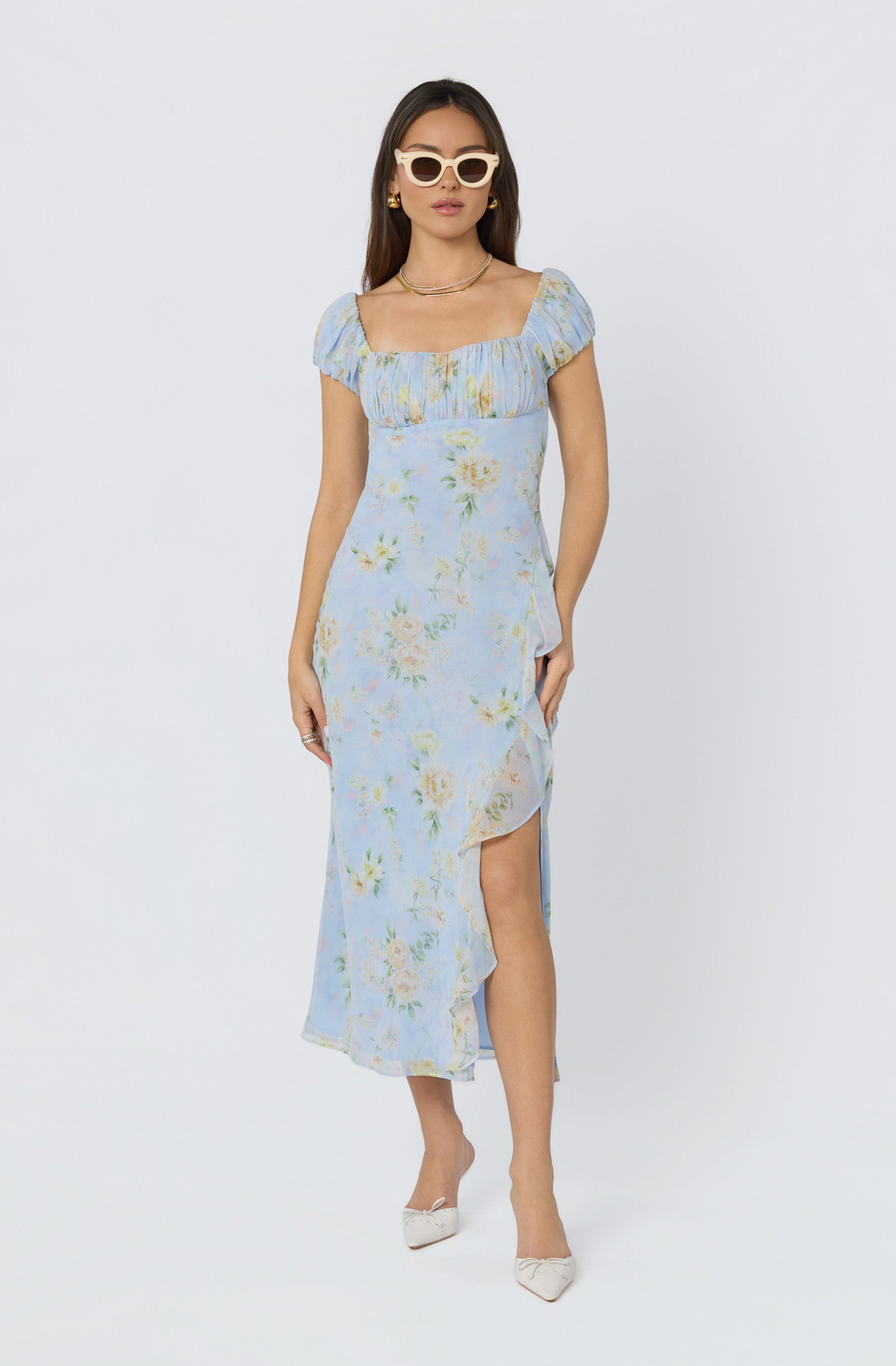 Florence Floral Puff Sleeve Maxi Dress