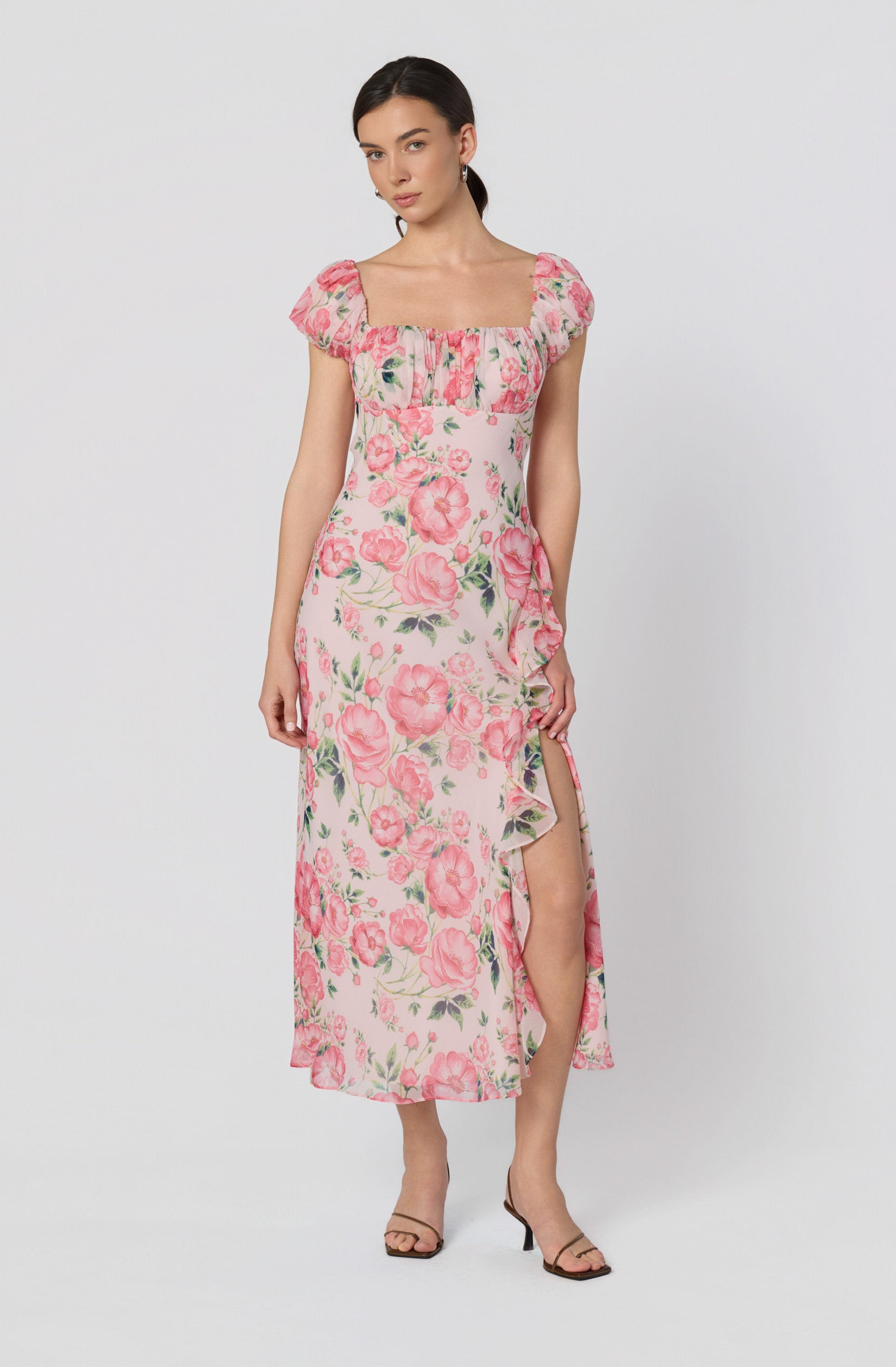 Florence Floral Puff Sleeve Maxi Dress