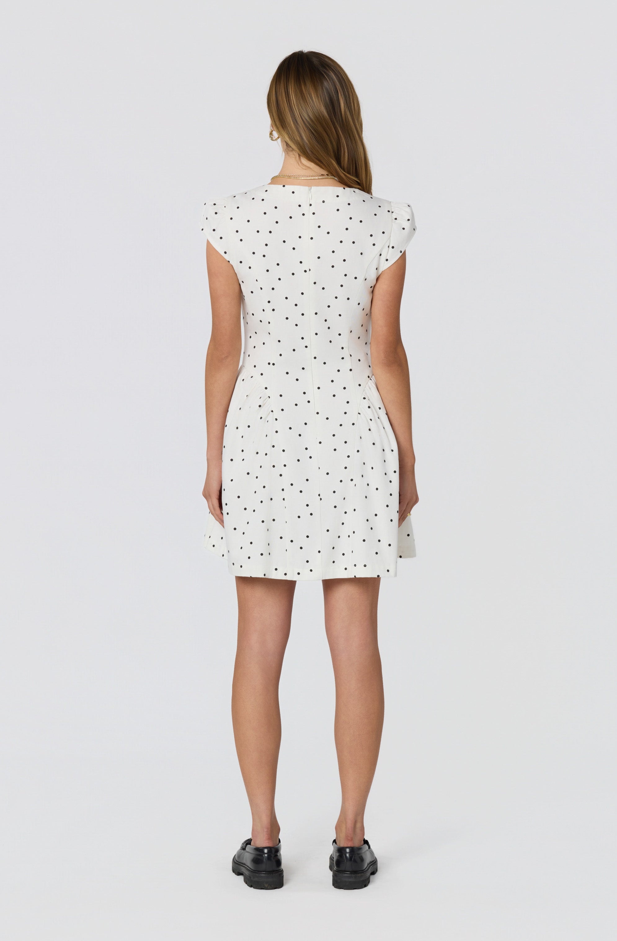 Averi Polka Dot Cap Sleeve Mini Dress