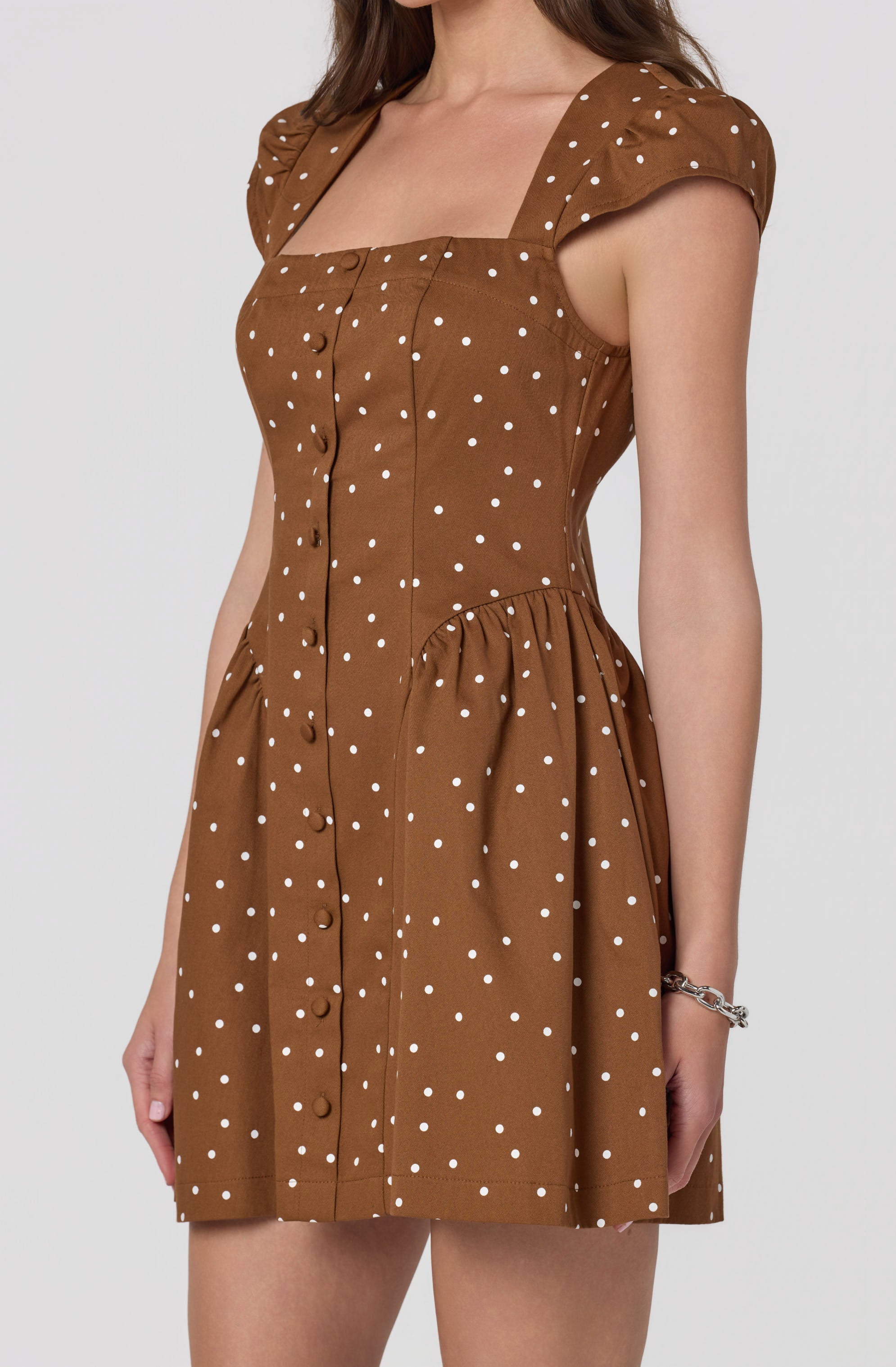 Averi Polka Dot Cap Sleeve Mini Dress