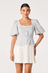 Brigitta Striped Puff Sleeve Mini Dress