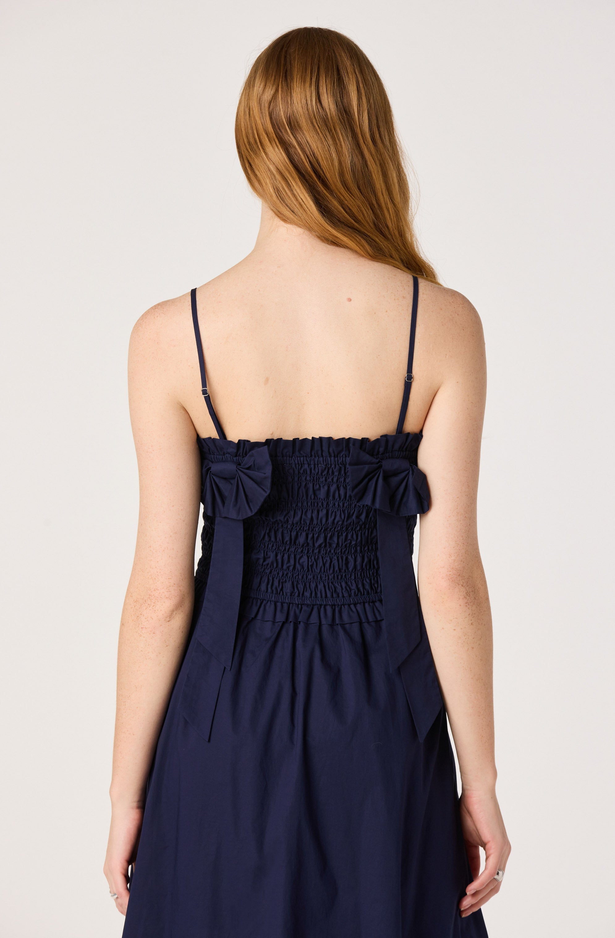 Harper Smocked A-Line Midi Dress