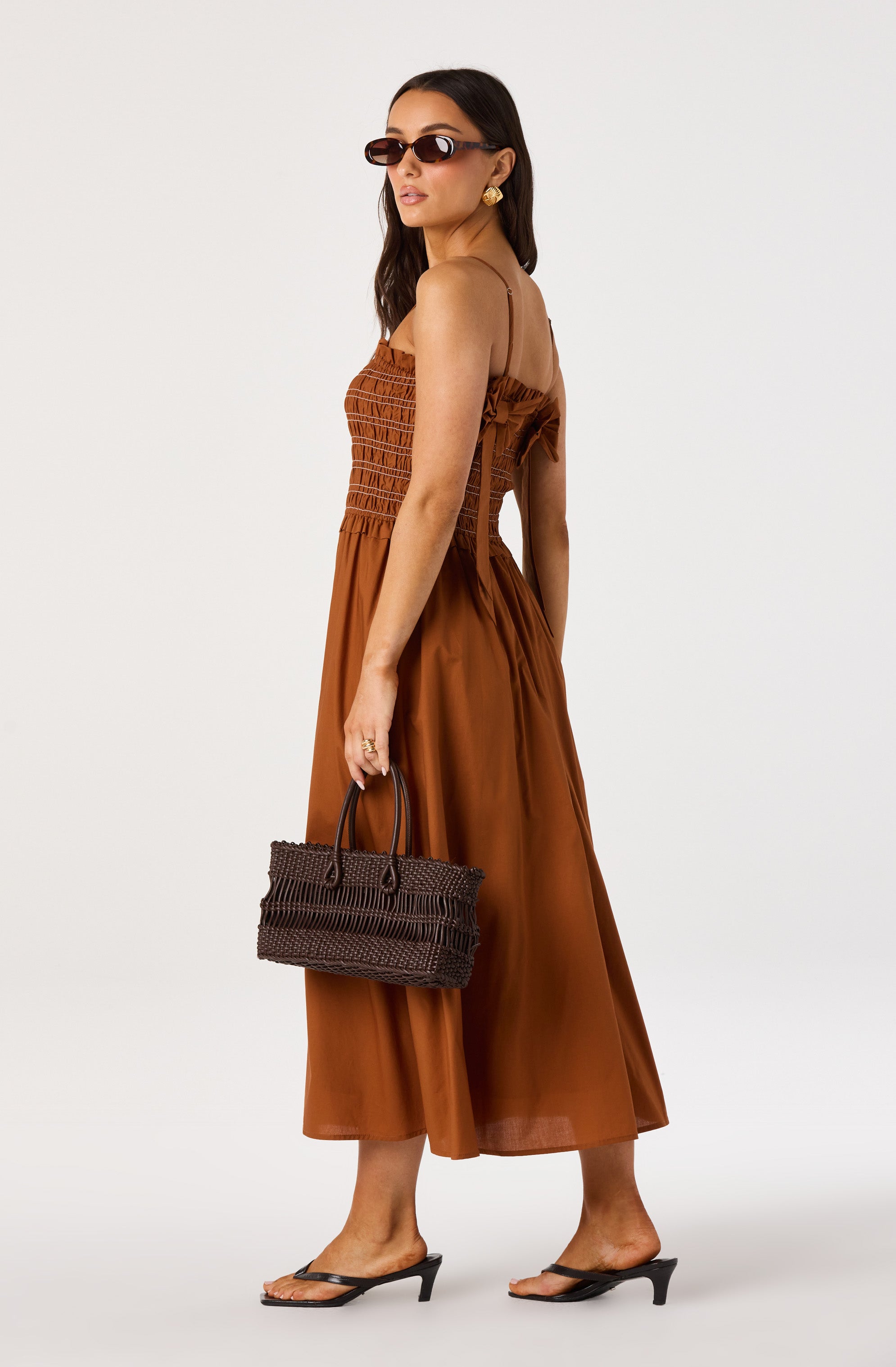 Harper Smocked A-Line Midi Dress