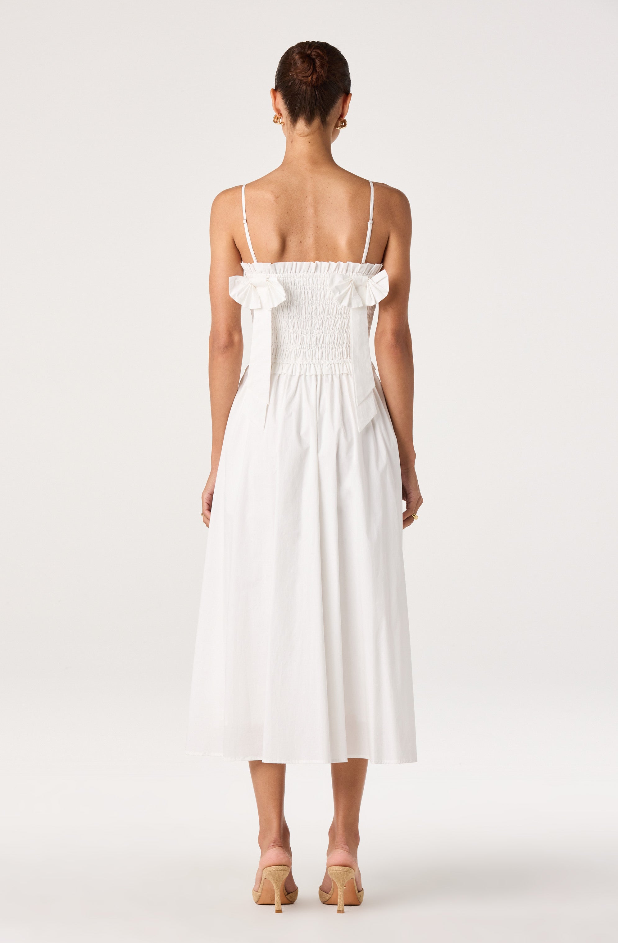 Harper Smocked A-Line Midi Dress