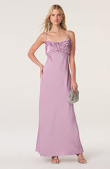 Jade Ruffle Trim Maxi Dress