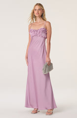 Jade Ruffle Trim Maxi Dress