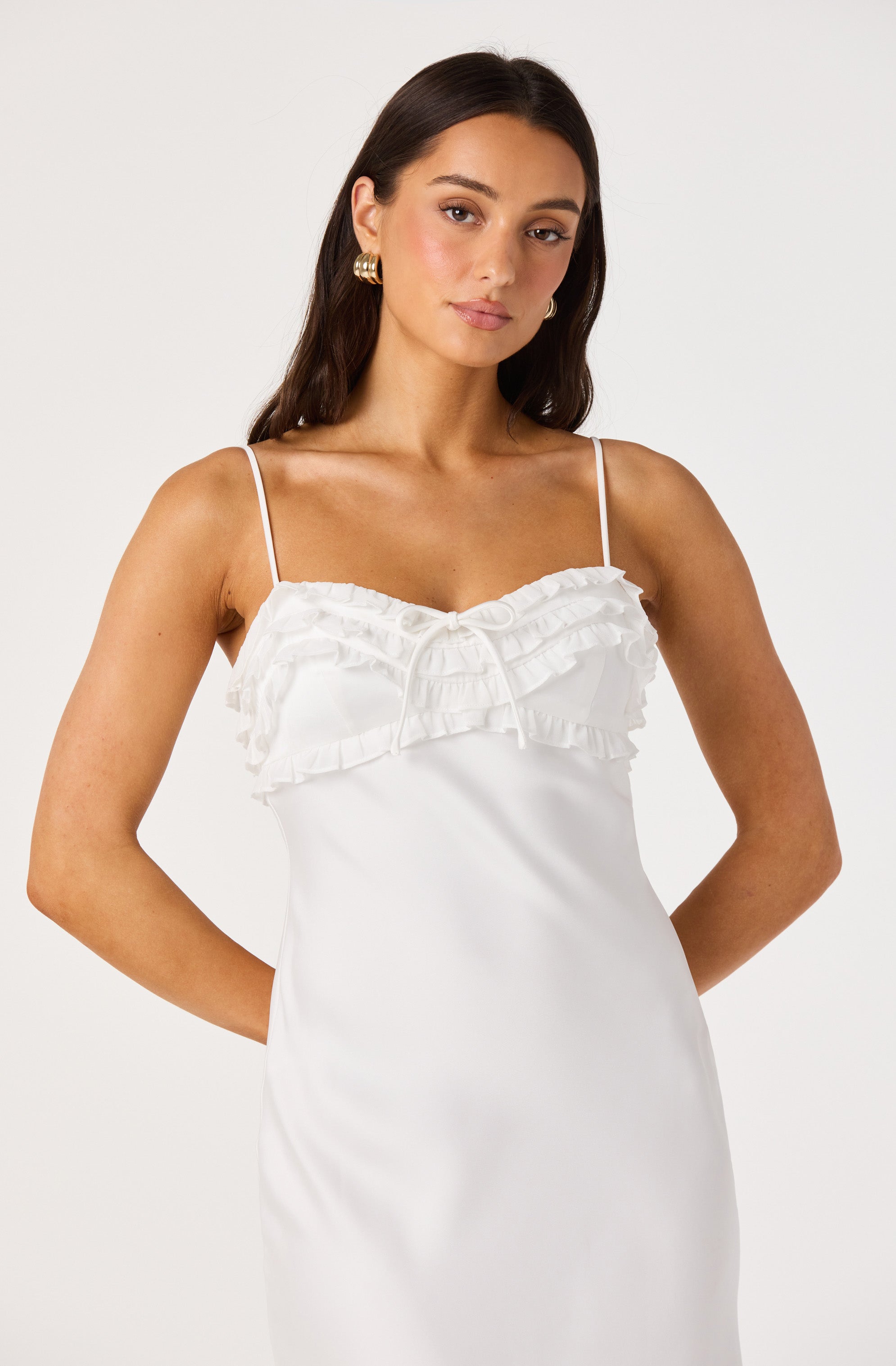 Jade Ruffle Trim Maxi Dress