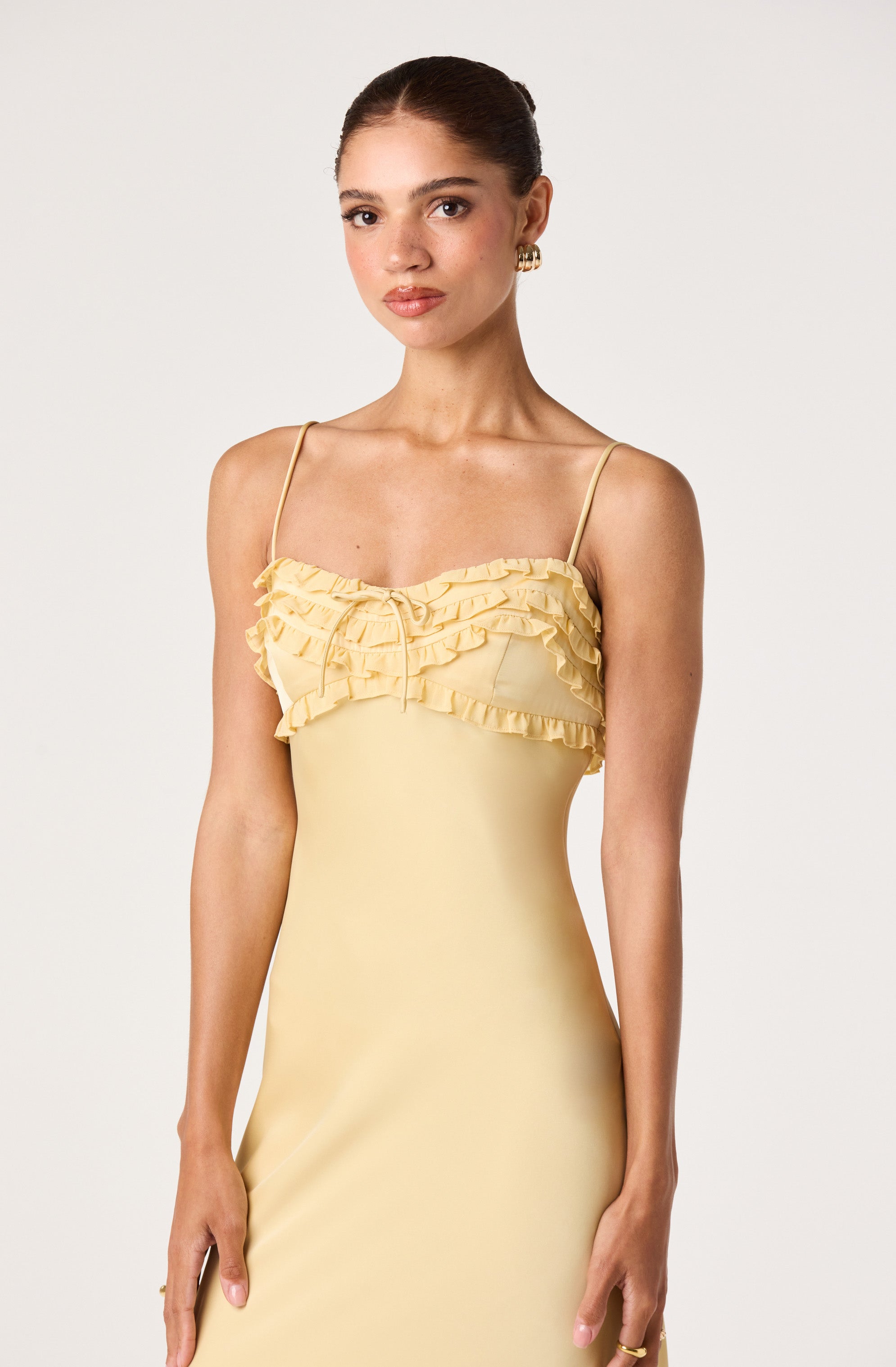 Jade Ruffle Trim Maxi Dress