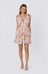 Ainlay Floral Tiered Mini Dress