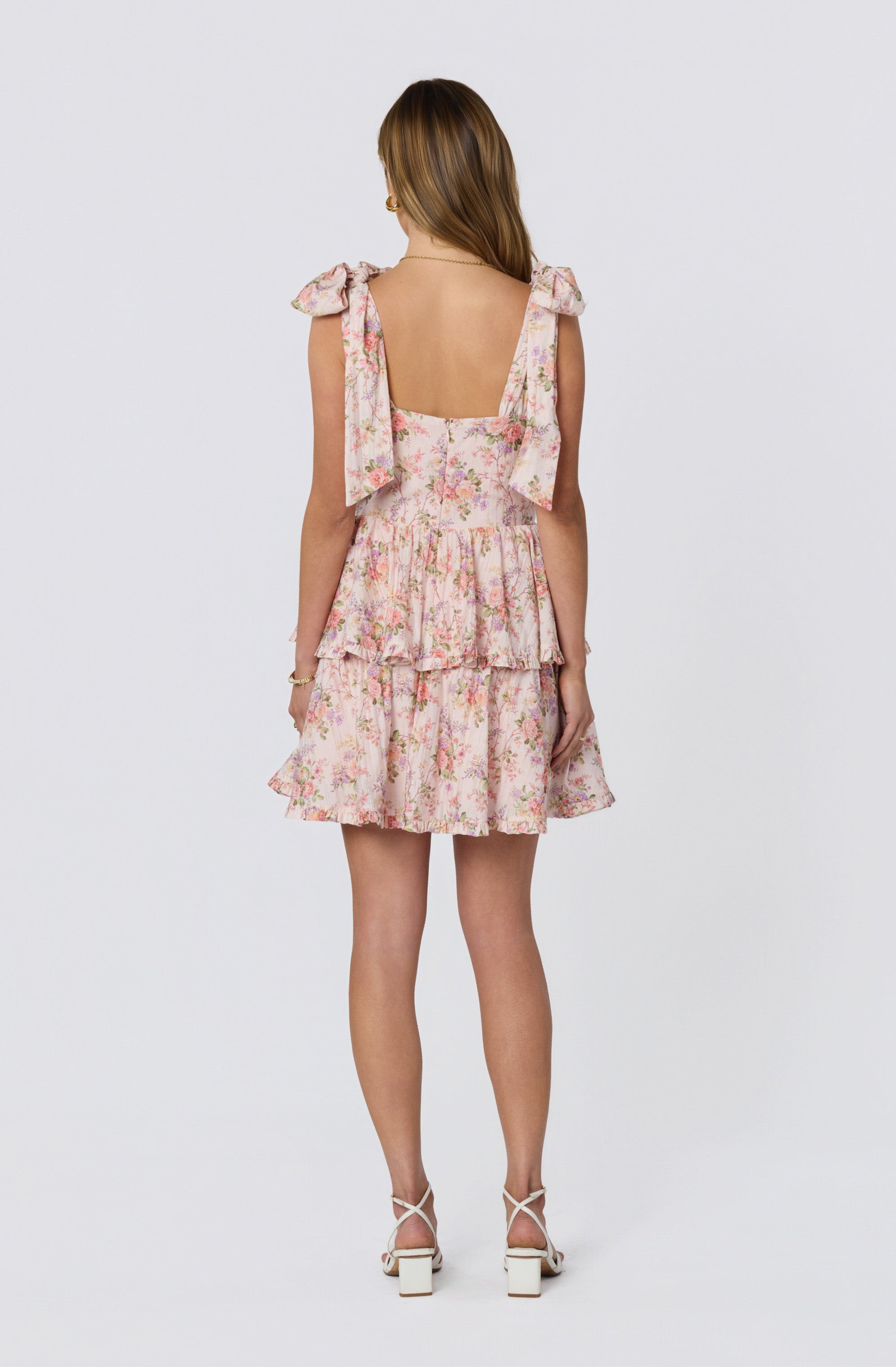 Ainlay Floral Tiered Mini Dress