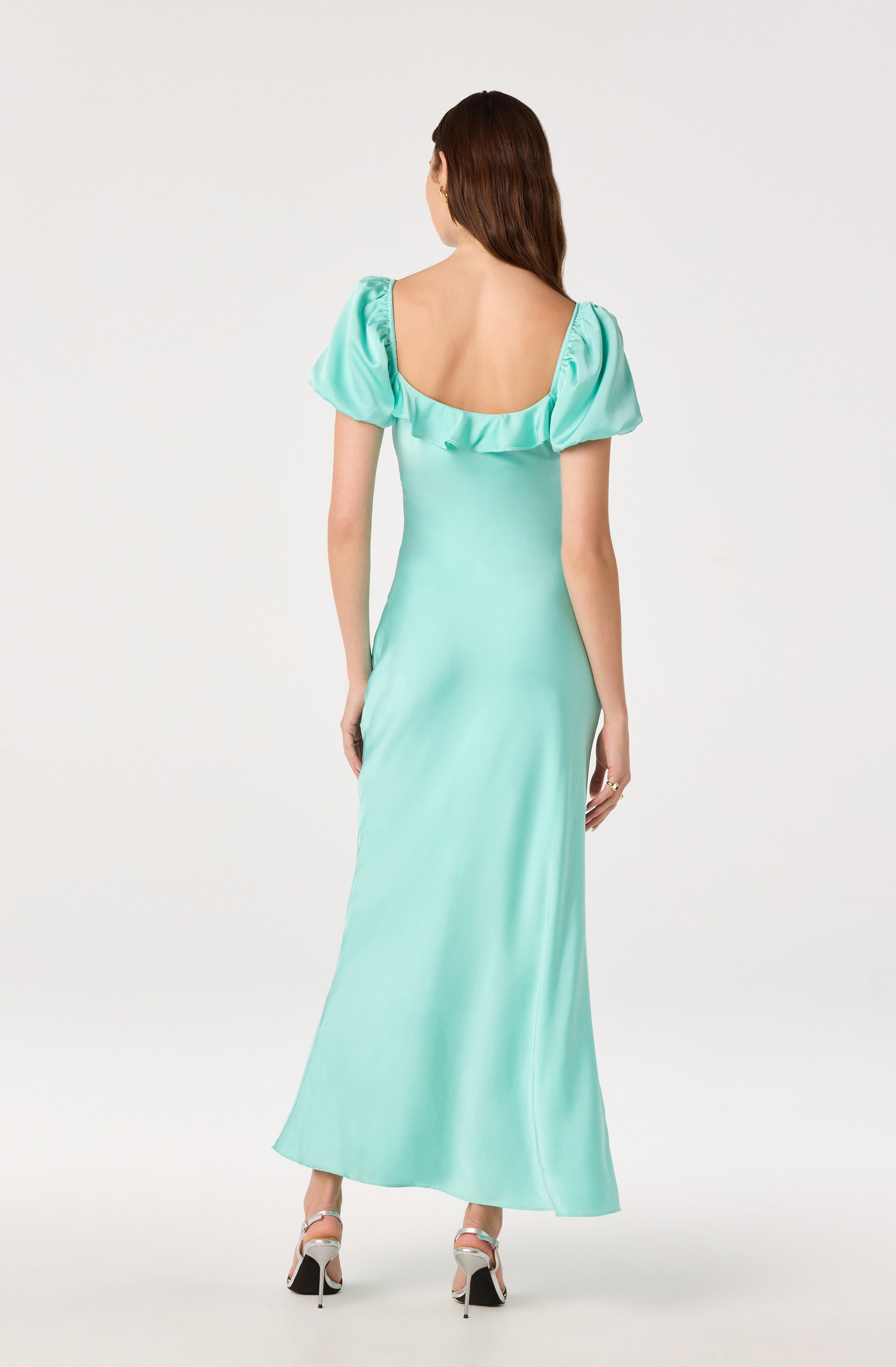 Bethrose 3D Rose Satin Maxi Dress
