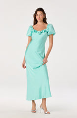Bethrose 3D Rose Satin Maxi Dress