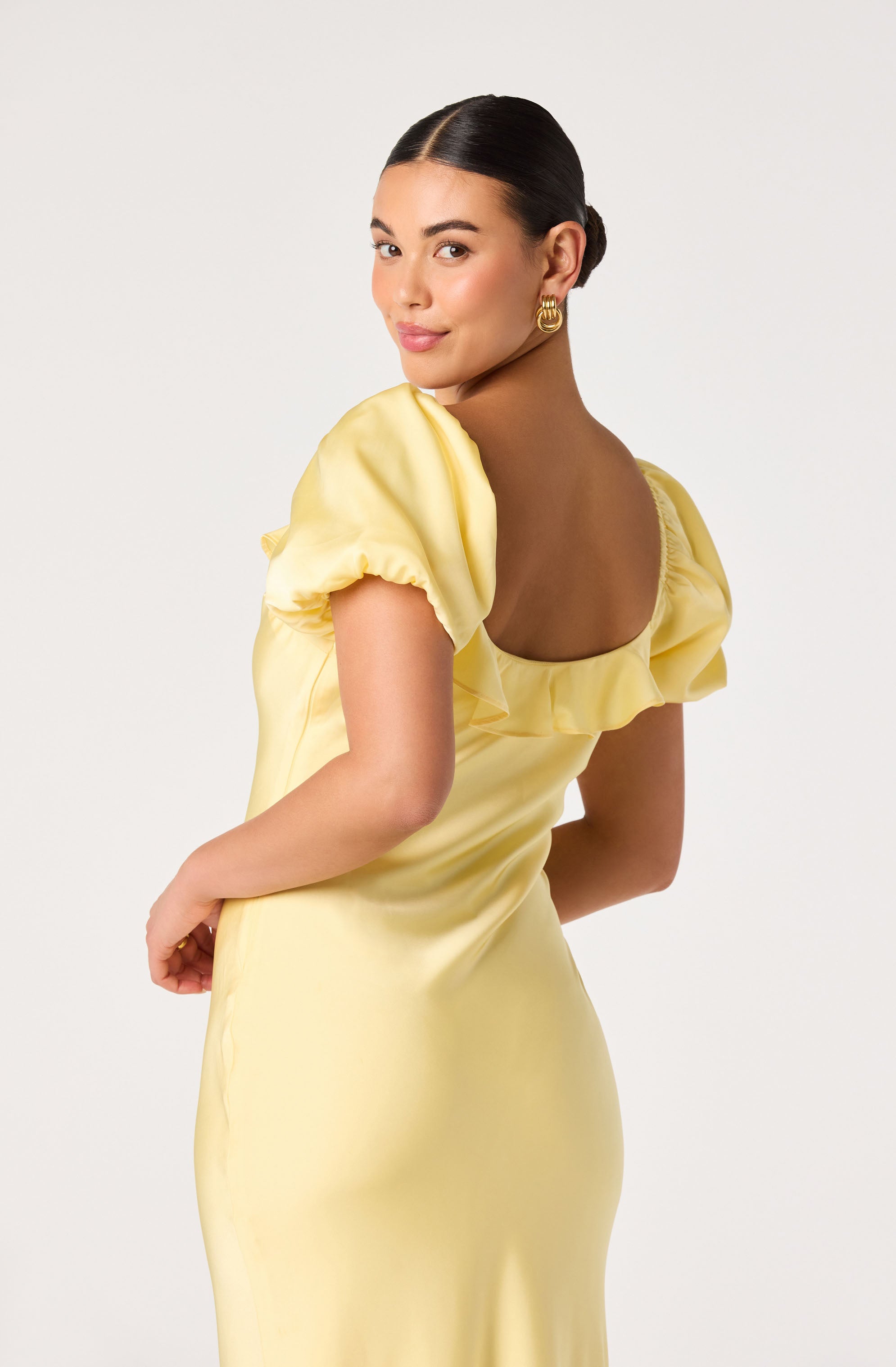 Bethrose 3D Rose Satin Maxi Dress