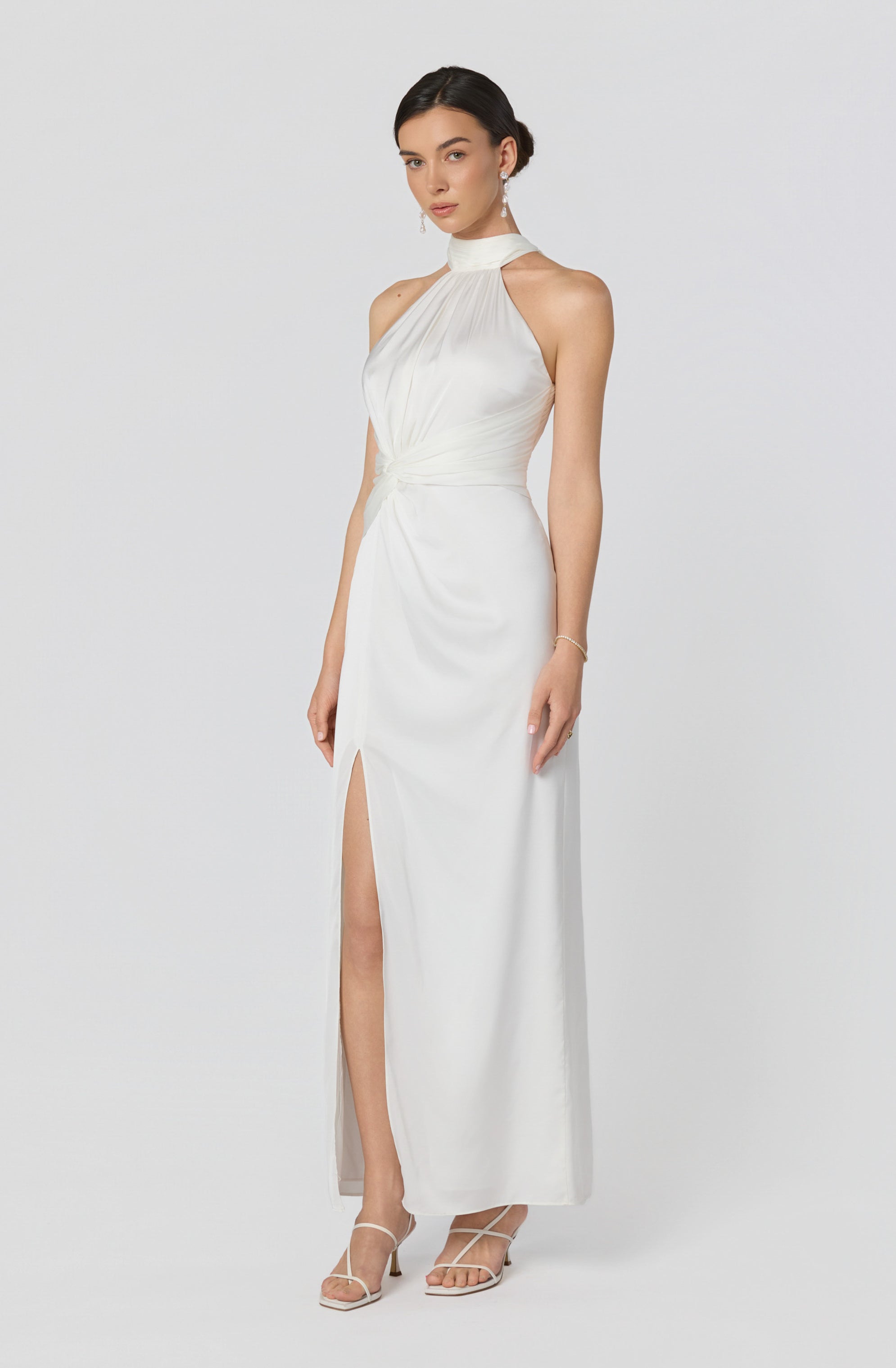 Aspen Twist Front Halter Maxi Dress