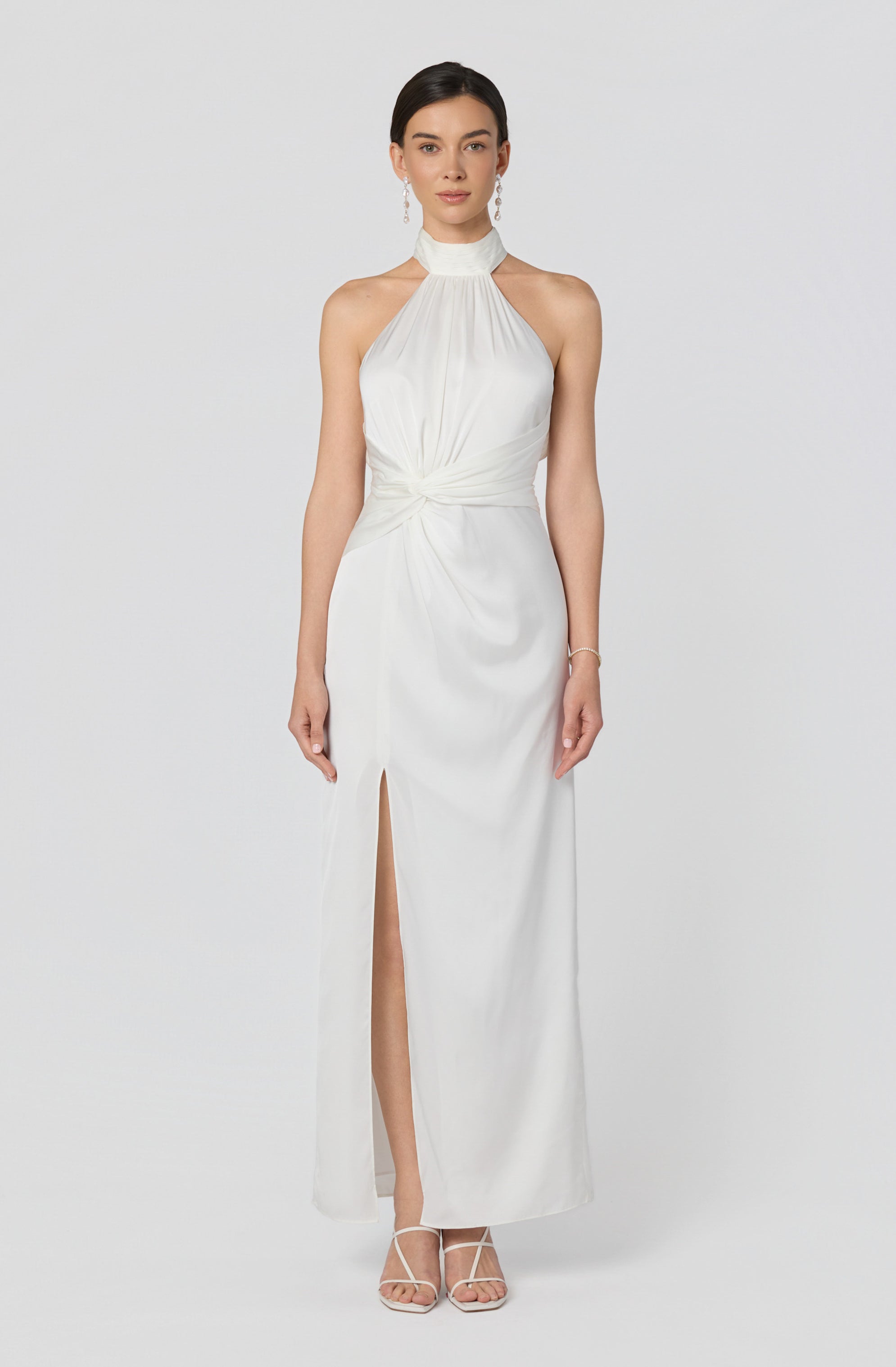 Aspen Twist Front Halter Maxi Dress