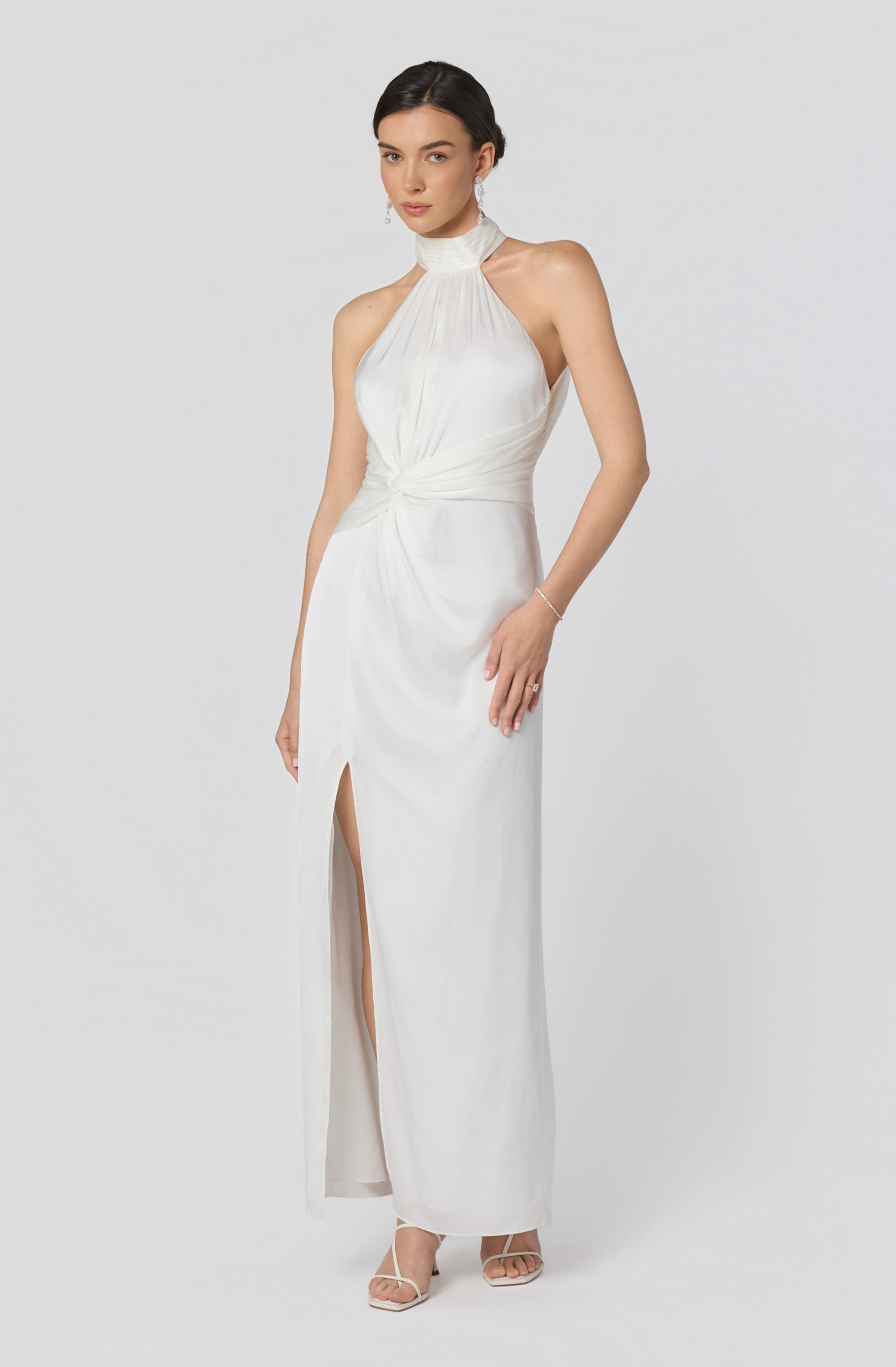 Aspen Twist Front Halter Maxi Dress