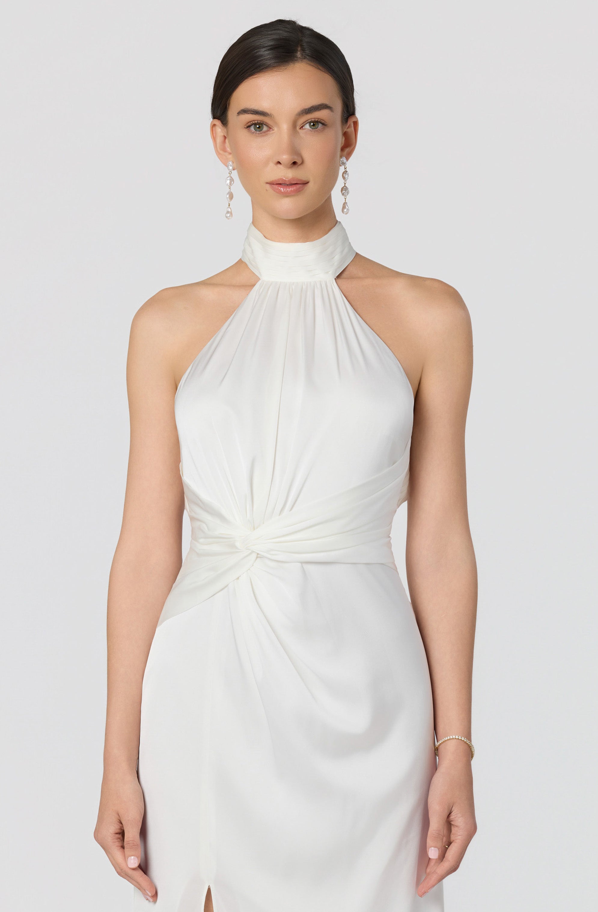 Aspen Twist Front Halter Maxi Dress