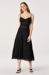 Berenice Lace Trim Midi Dress