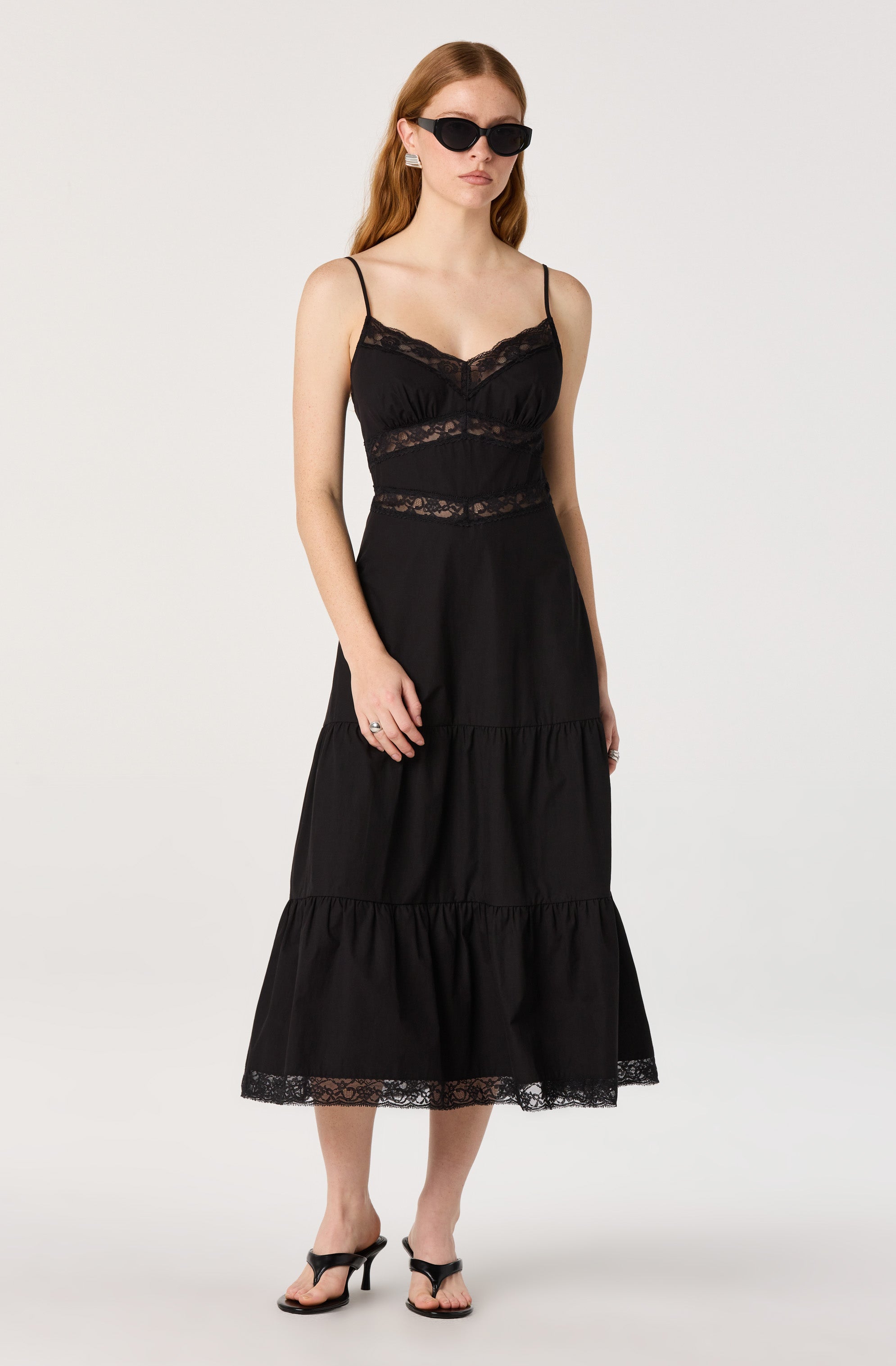 Berenice Lace Trim Midi Dress