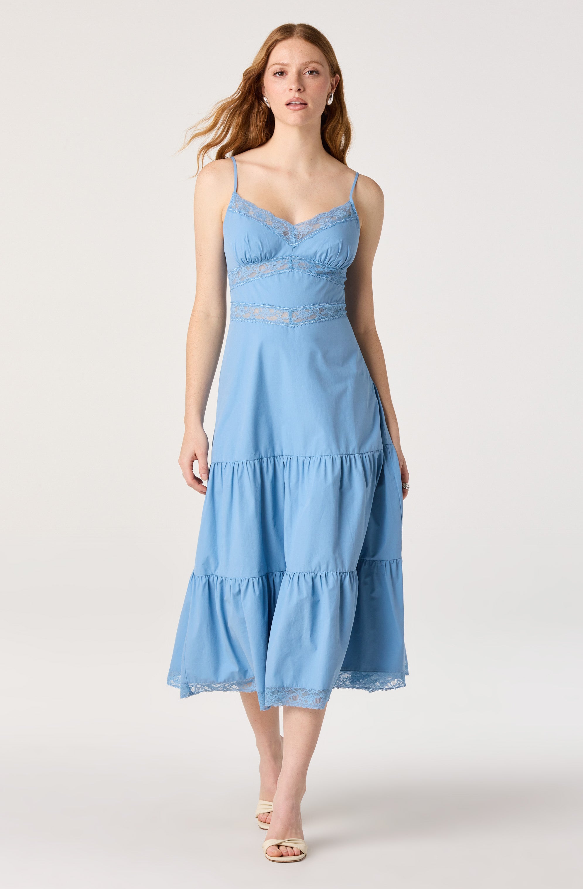Berenice Lace Trim Midi Dress
