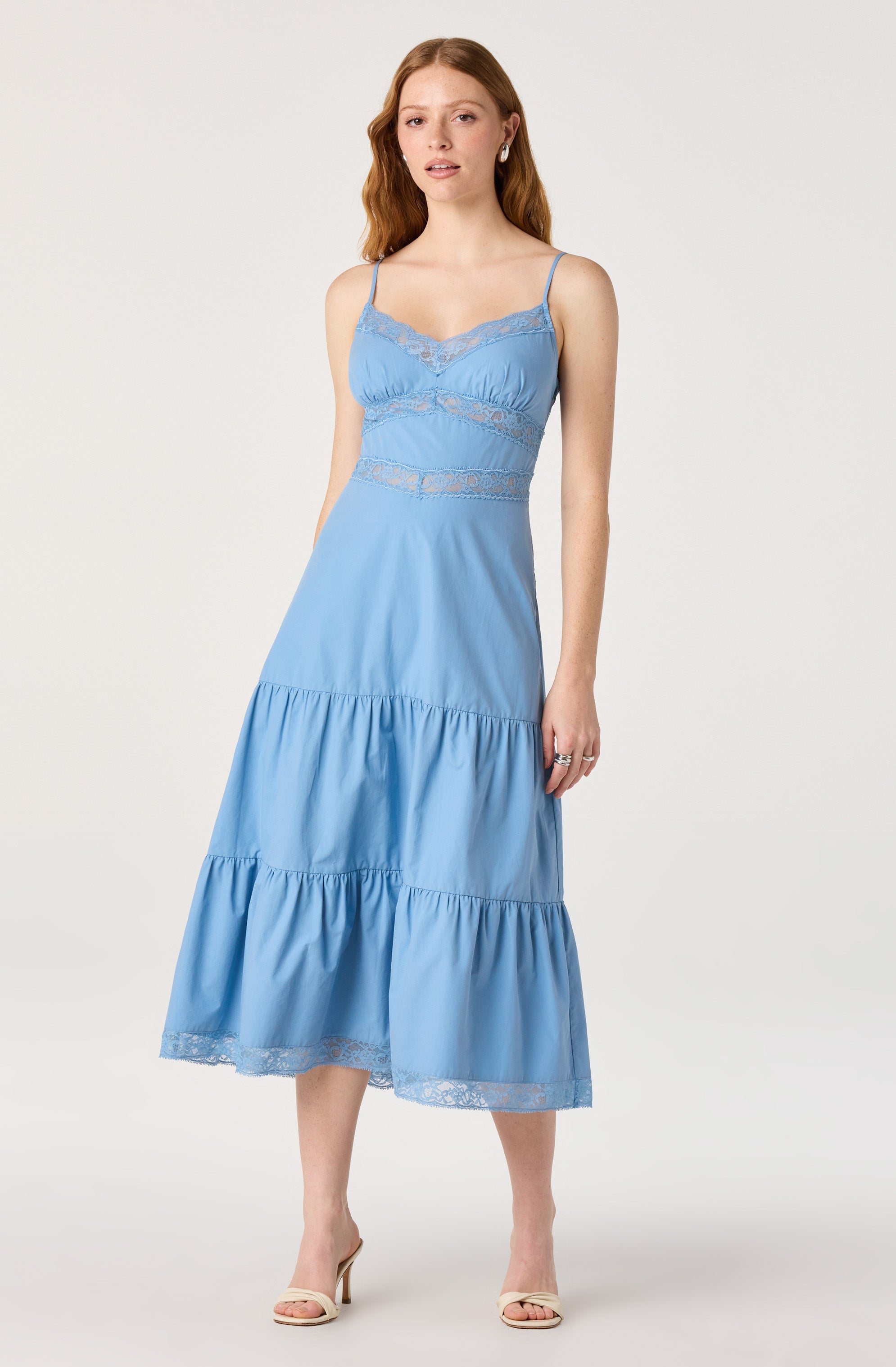 Berenice Lace Trim Midi Dress
