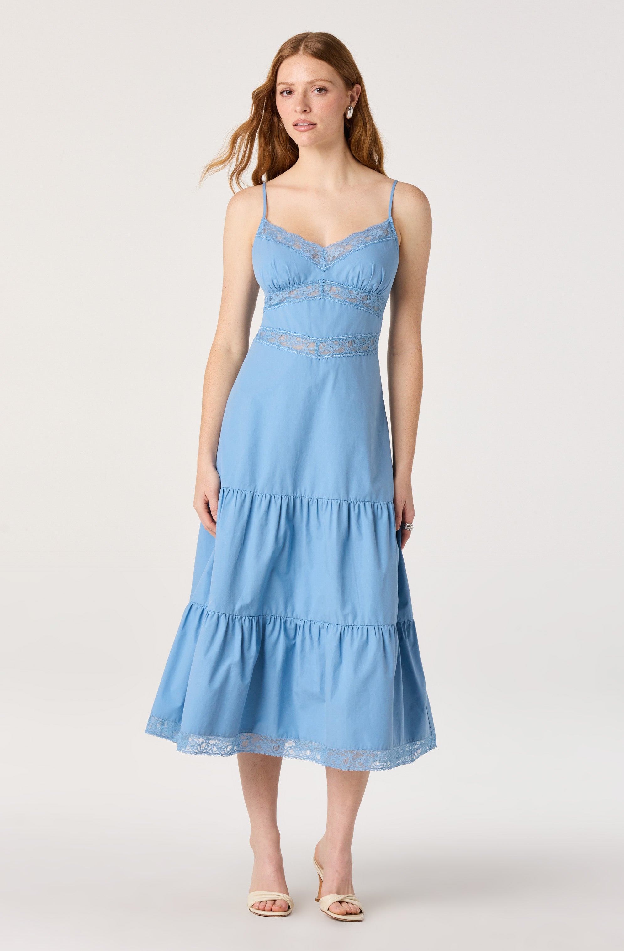 Berenice Lace Trim Midi Dress