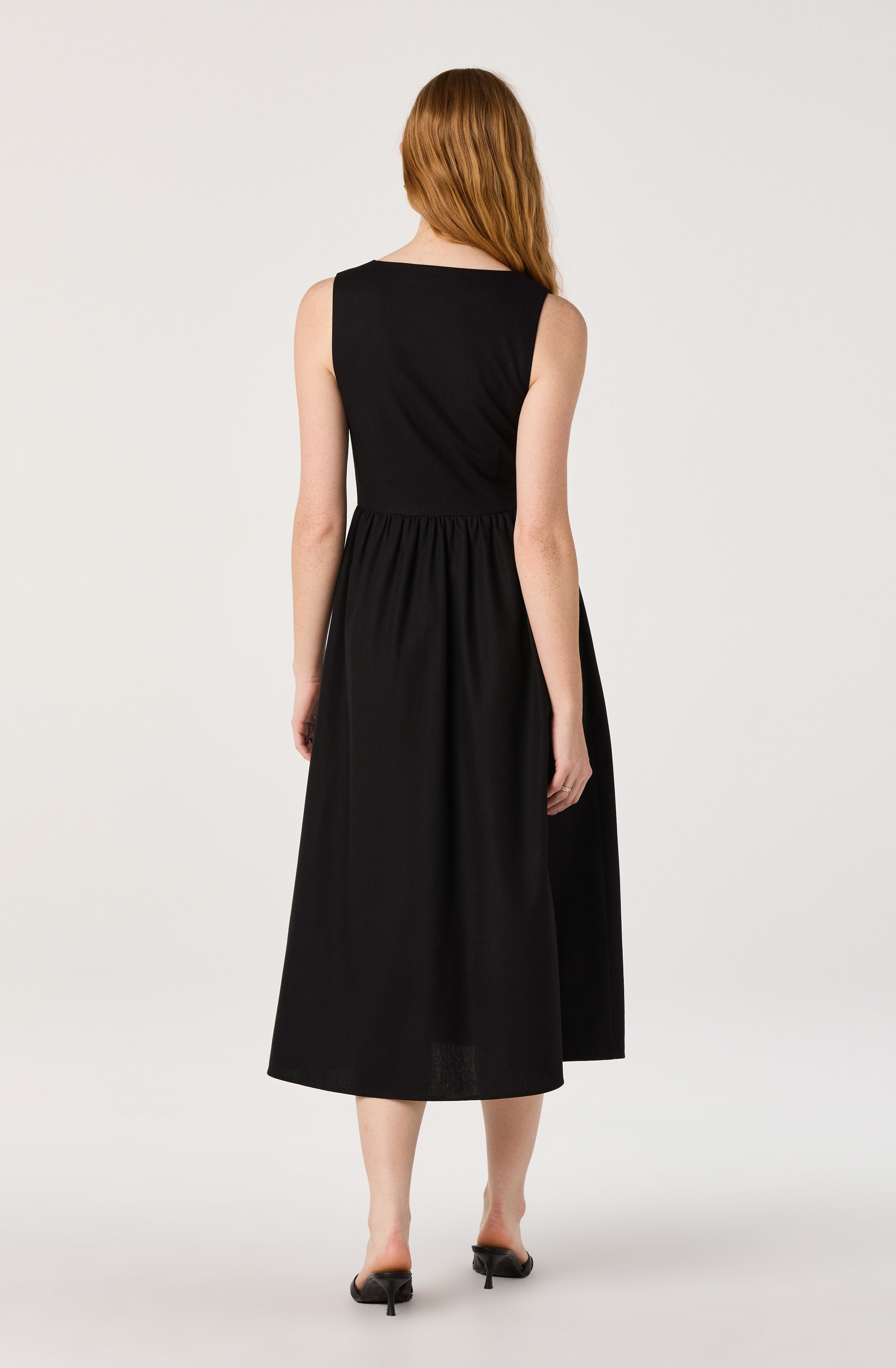 Cory V-Neck Button-Front Midi Dress