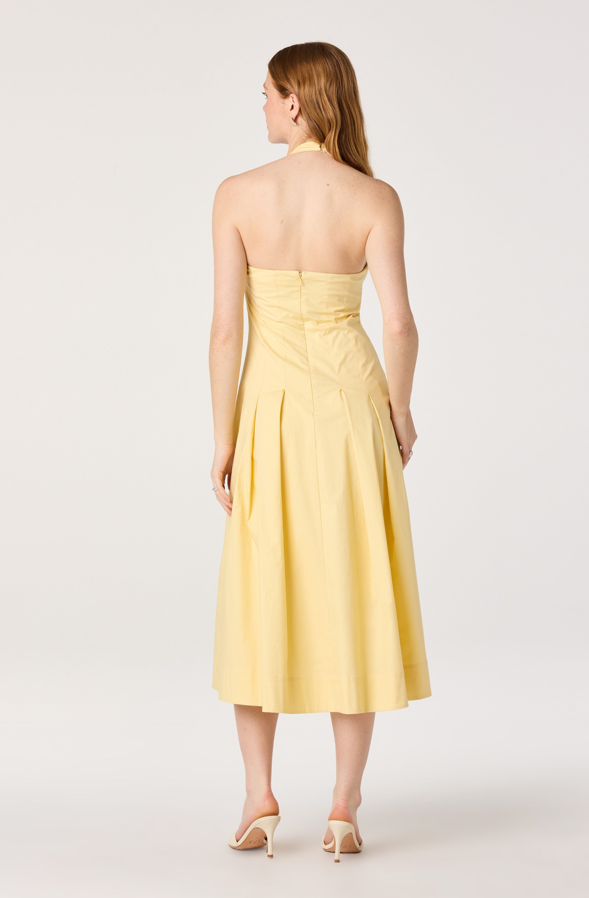Janae Pleated Halter Midi Dress