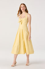 Janae Pleated Halter Midi Dress