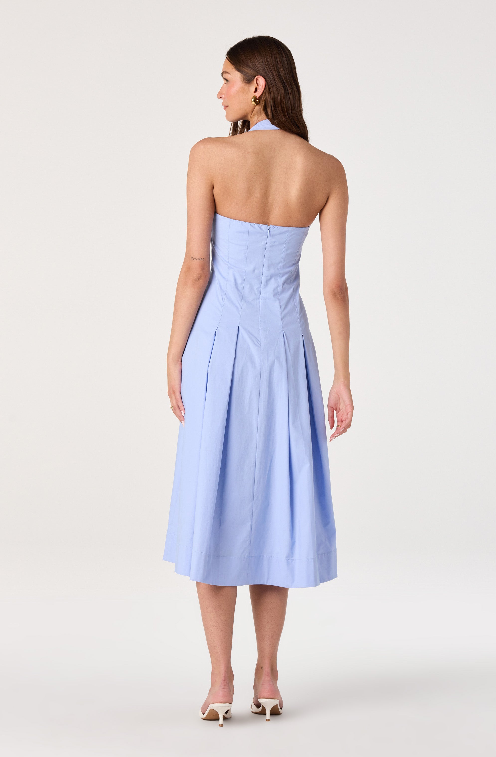 Janae Pleated Halter Midi Dress