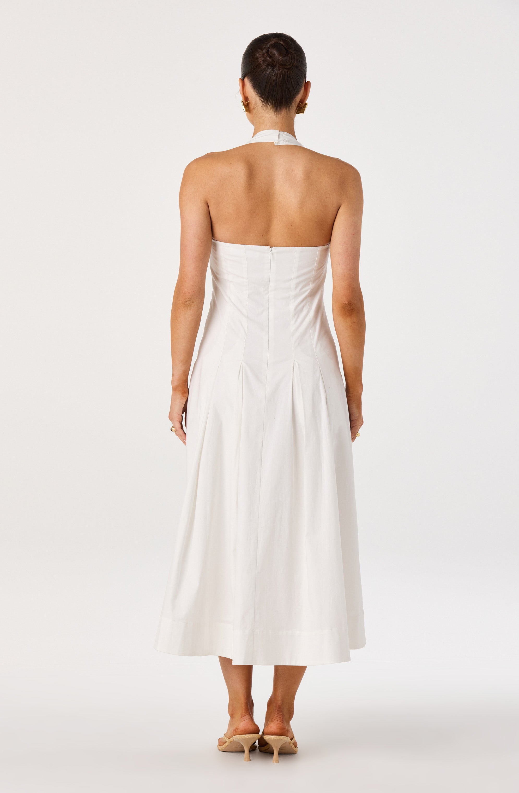 Janae Pleated Halter Midi Dress