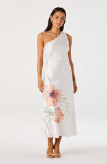 Cameron Floral One-Shoulder Midi Dress