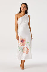 Cameron Floral One-Shoulder Midi Dress