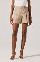 Asymmetric Linen Shorts