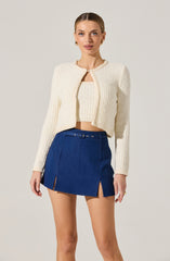 Belted Denim Mini Skort