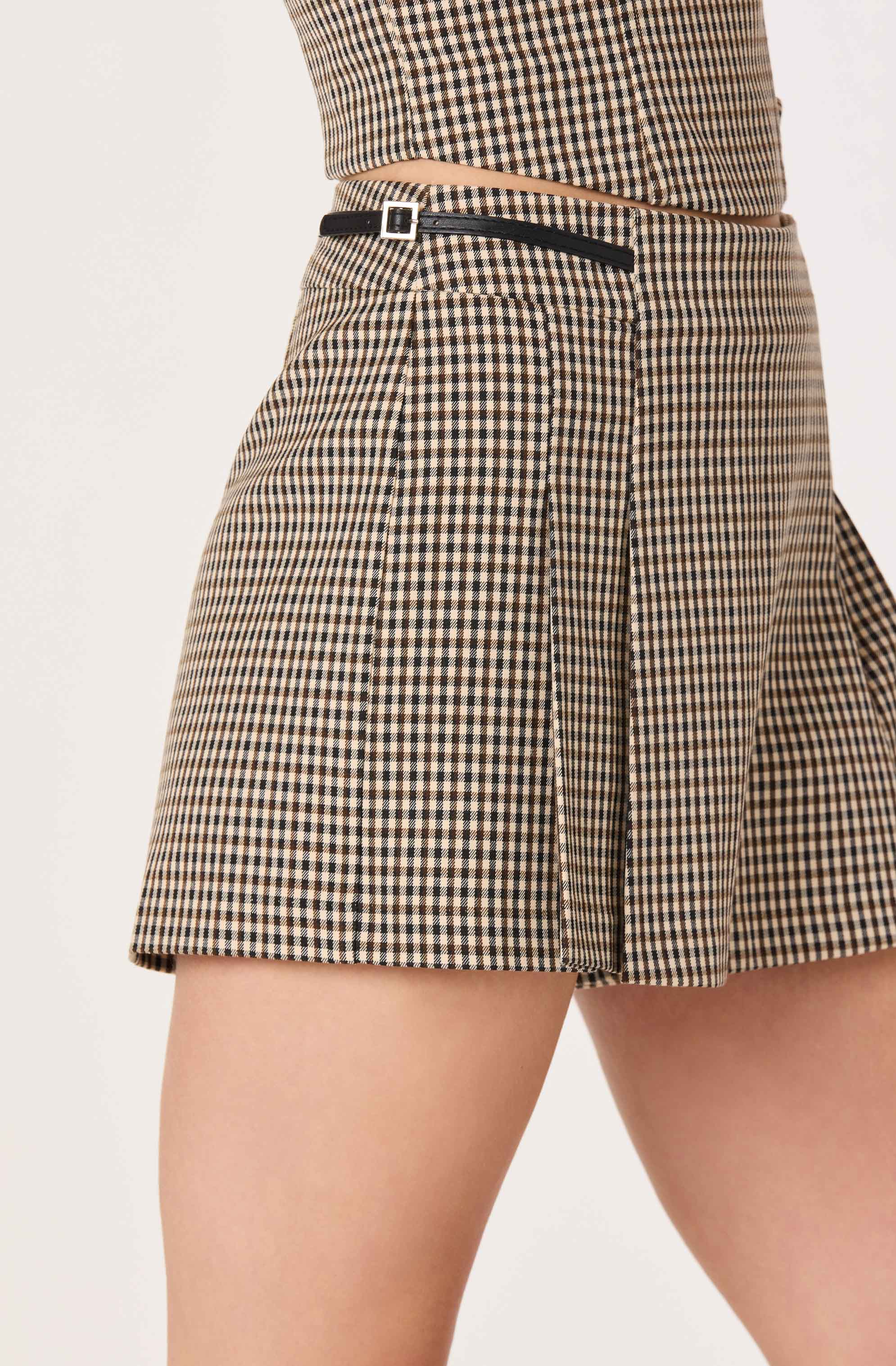 Cleora Gingham Pleated Skort