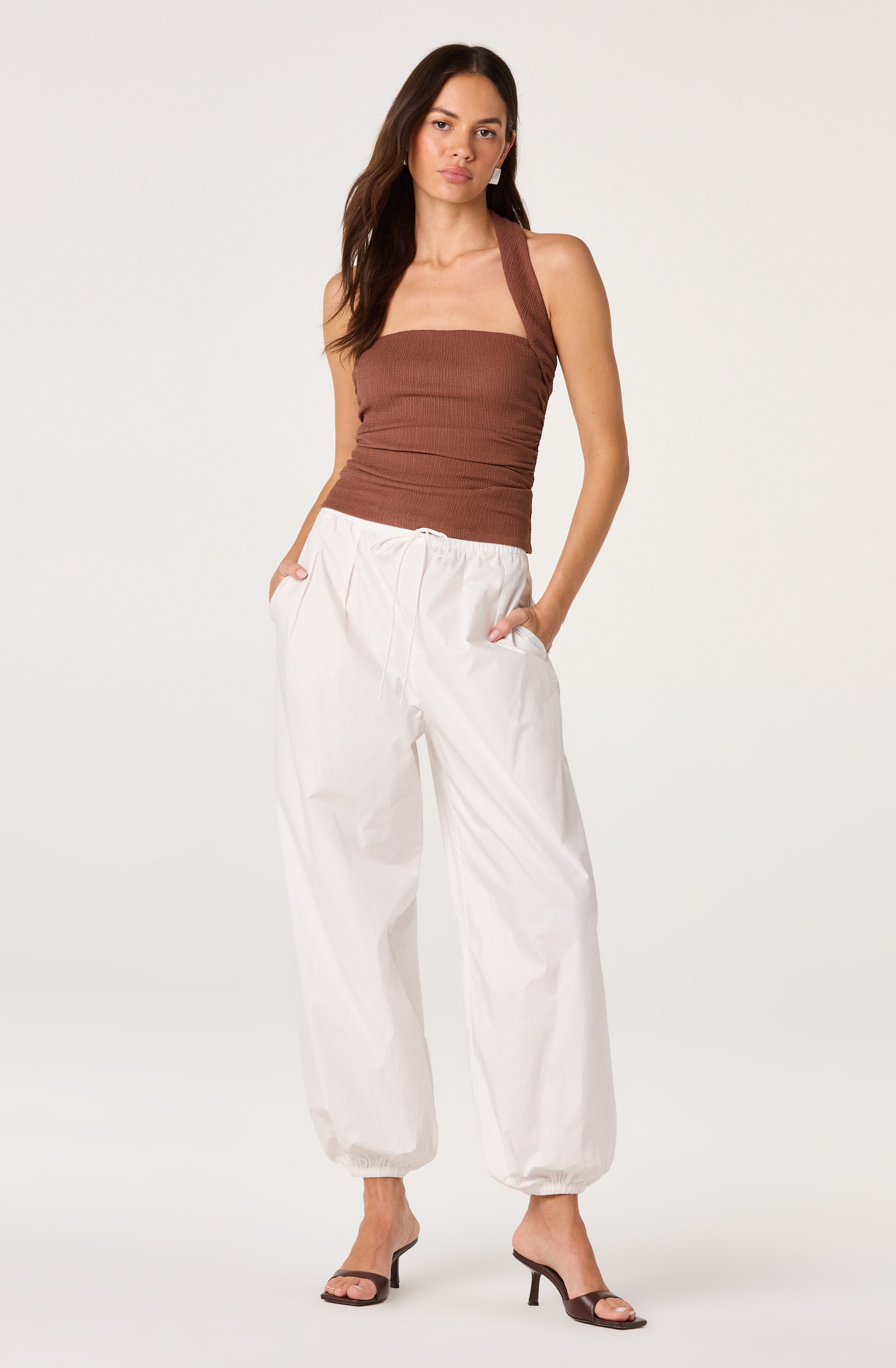 Airen Balloon Drawstring Wide-Leg Pants