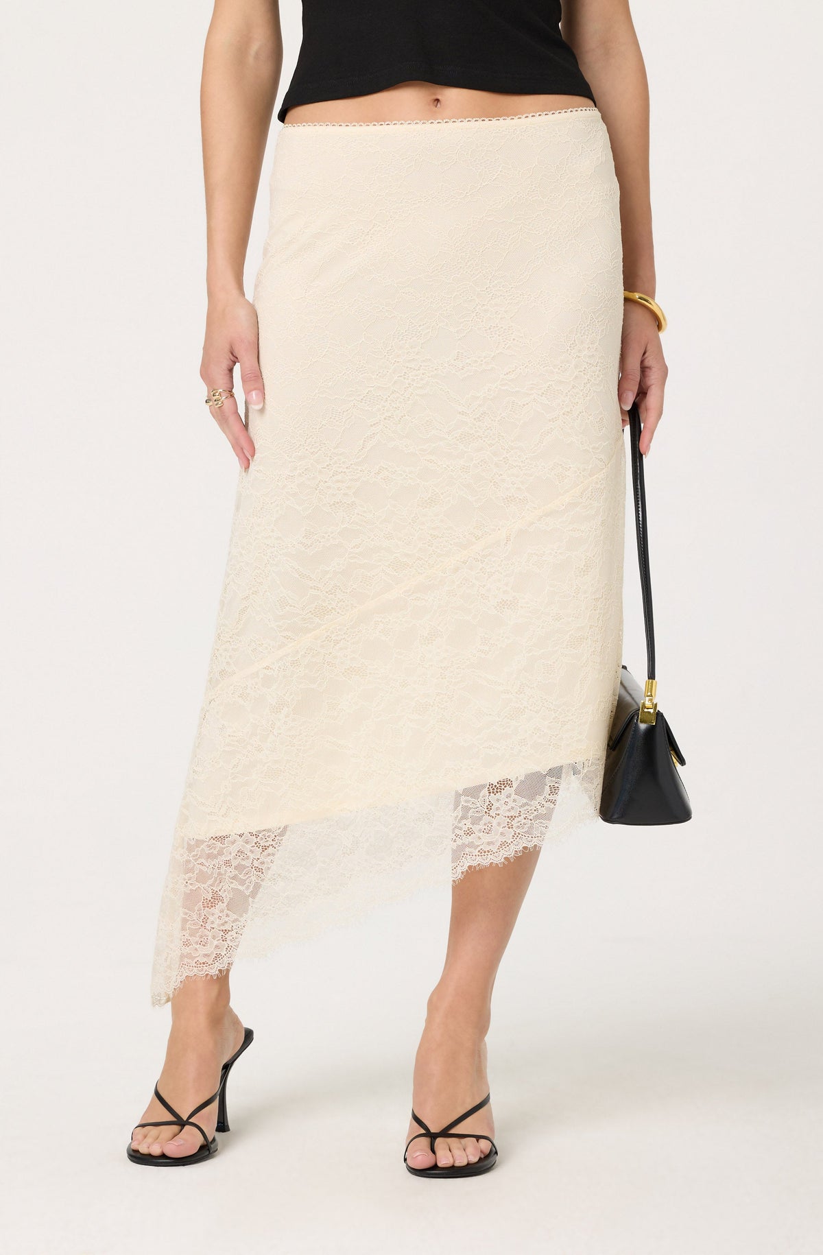 Asym lace skirt