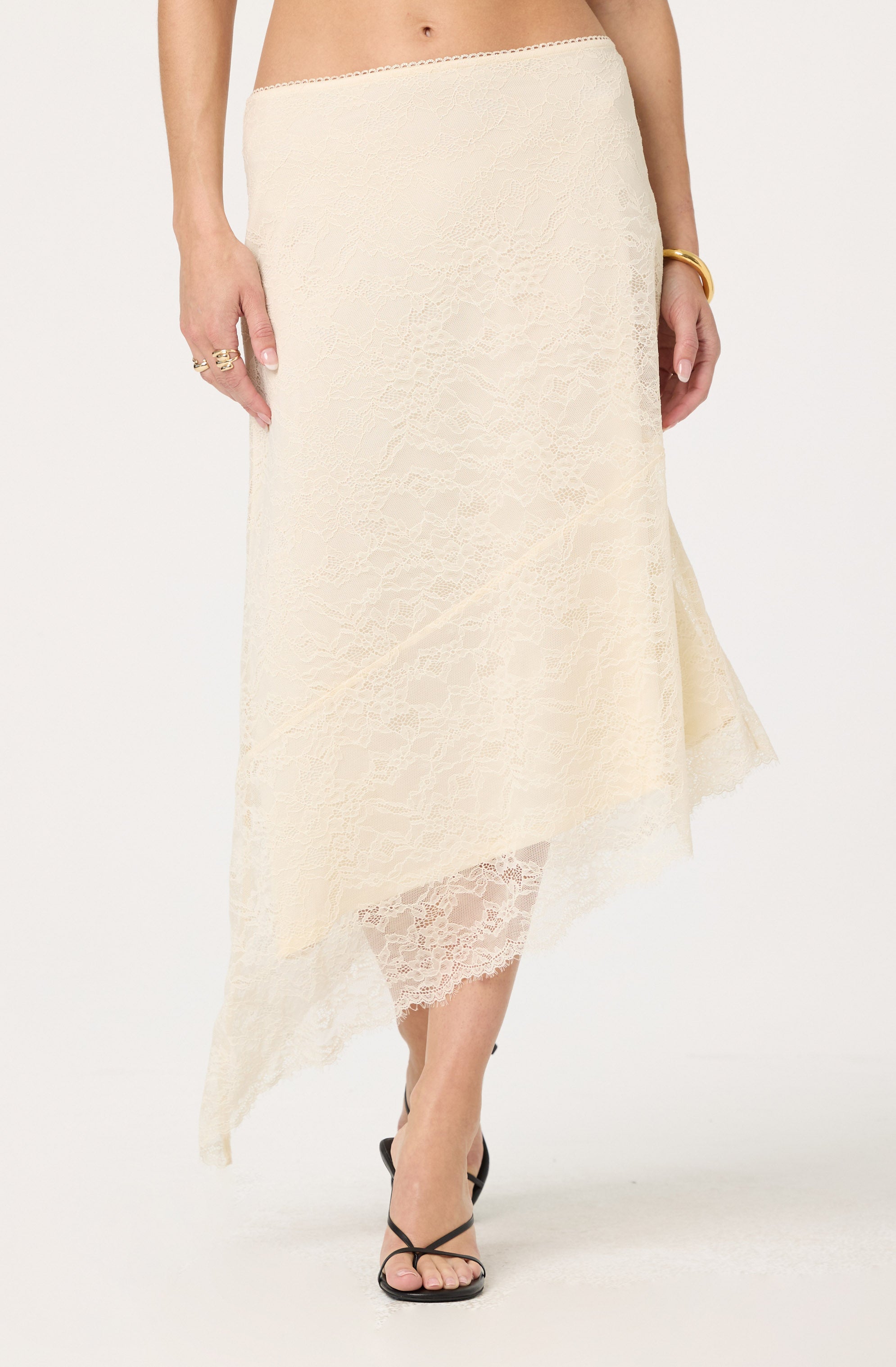 Asym lace skirt