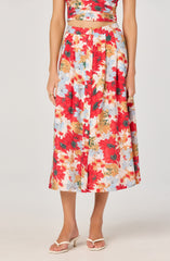 Button front midi skirt