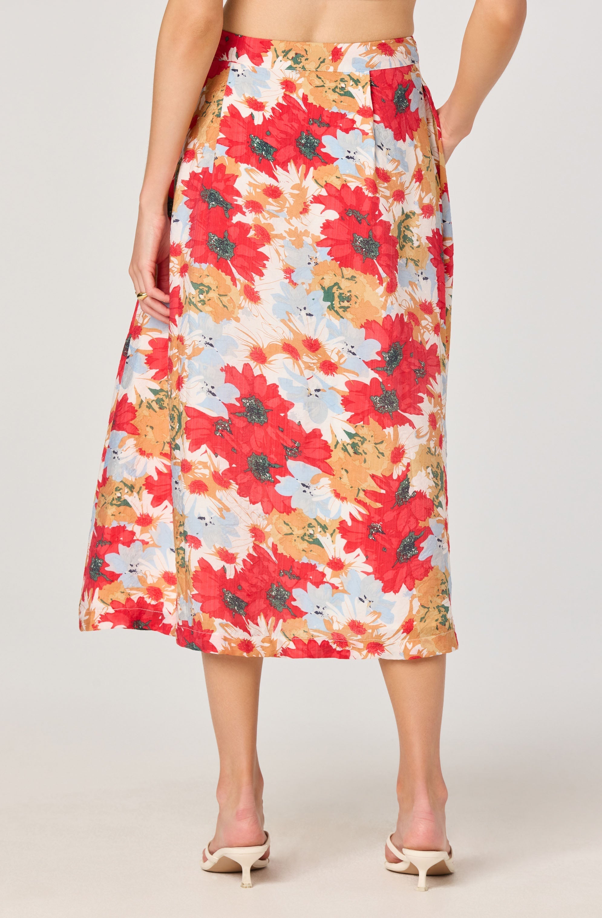 Button front midi skirt