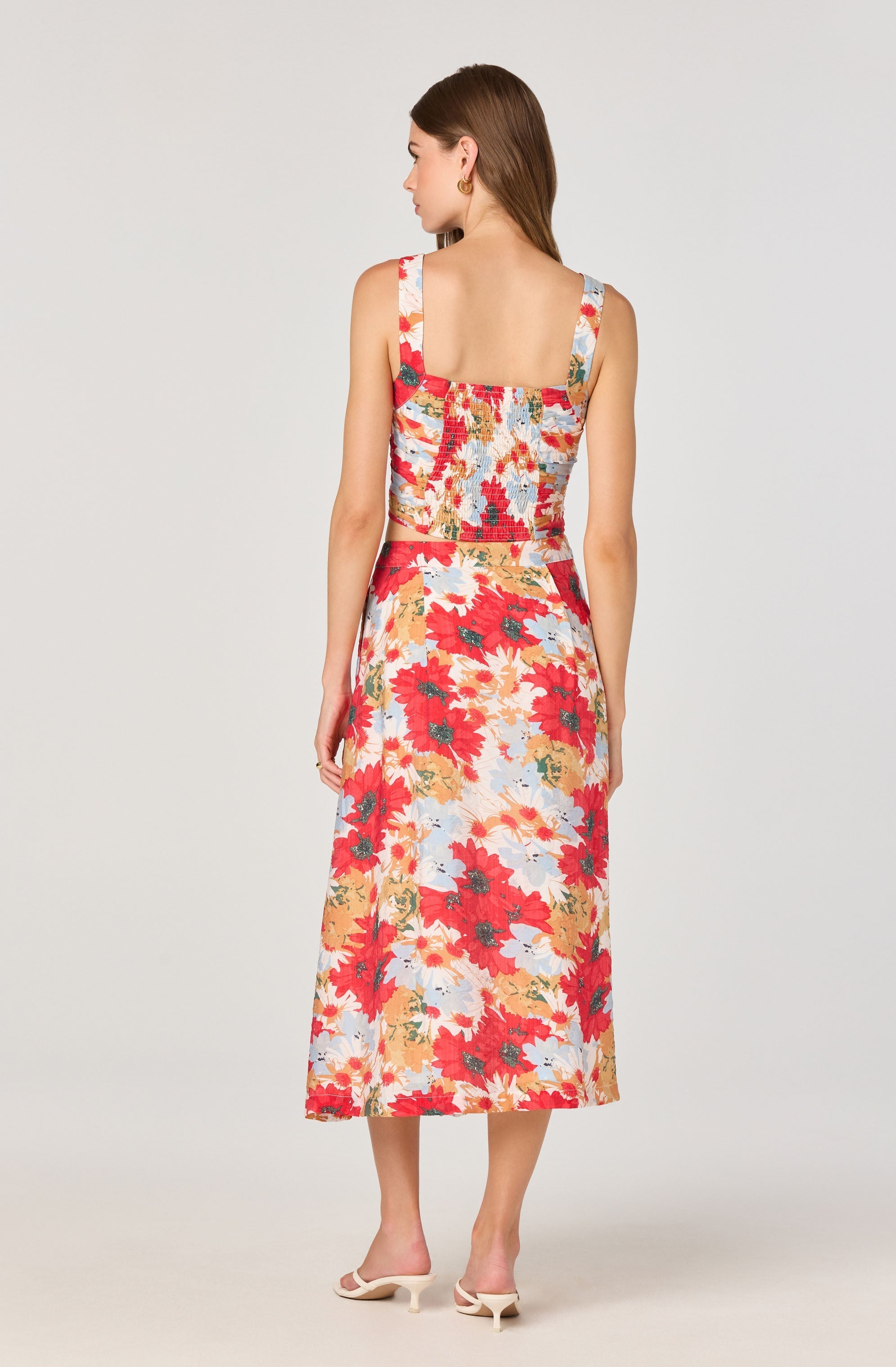 Button front midi skirt